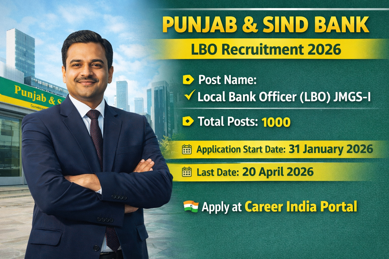 Punjab and Sind Bank LBO Recruitment 2026 Apply Online Form