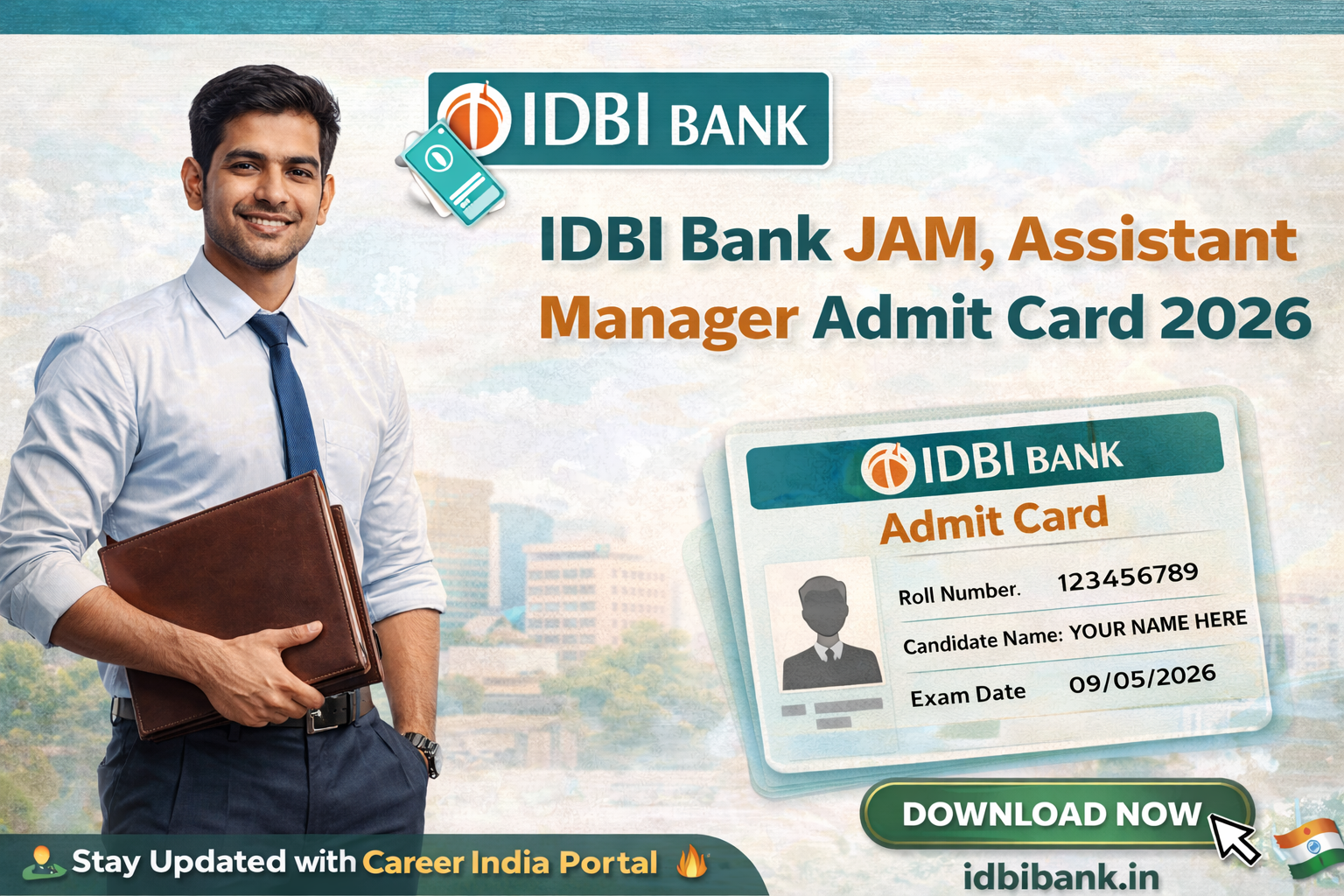 IDBI JAM Admit Card 2026 Download Assistant Manager Hall Ticket