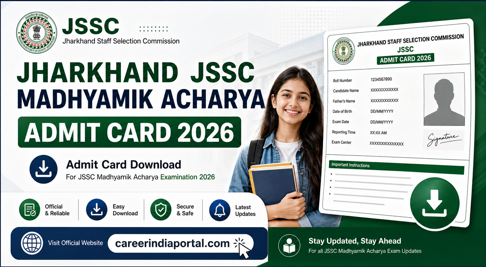 JSSC Madhyamik Acharya JTMACCE 2025 Paper II Admit Card Download 2026
