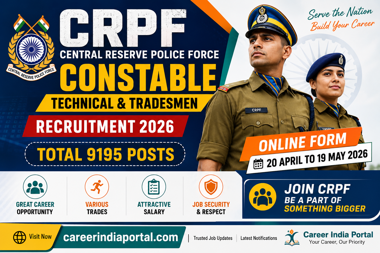 CRPF Constable Technical Tradesmen Recruitment 2026 Notification PDF